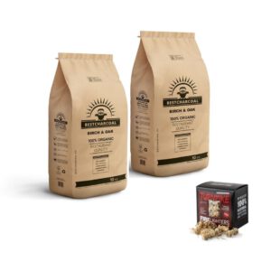Birch & Oak Houtskool 20kg + Wokkels 1kg