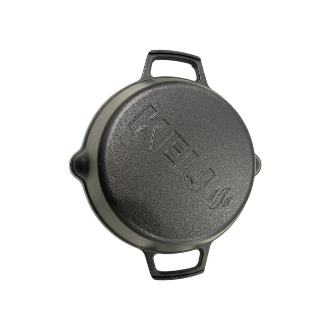 Gietijzeren Skillet 26 cm – Zwart Geëmailleerd - Afbeelding 4