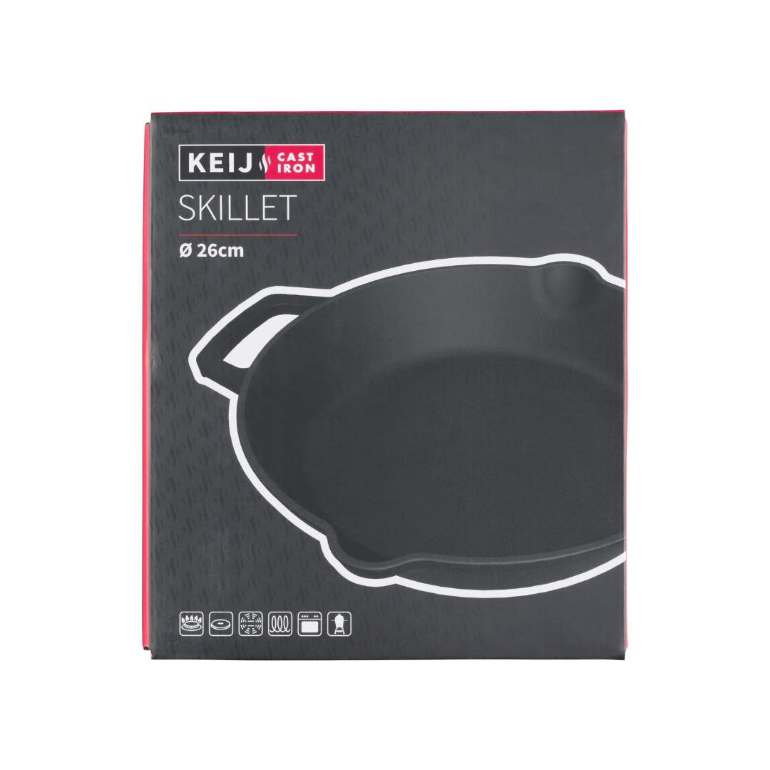 Gietijzeren Skillet 26 cm – Zwart Geëmailleerd - Afbeelding 5