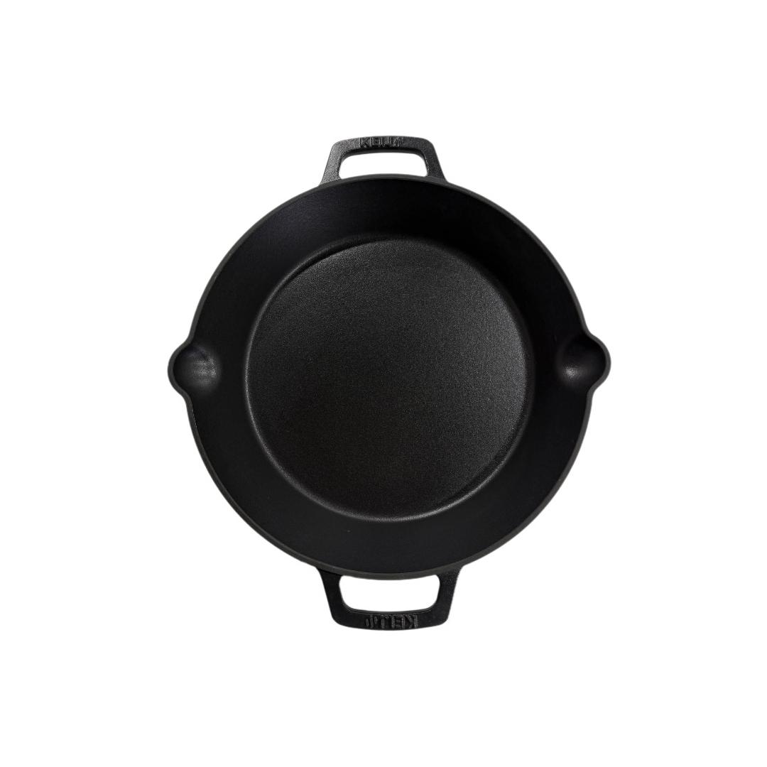 Gietijzeren Skillet 26 cm – Zwart Geëmailleerd - Afbeelding 3